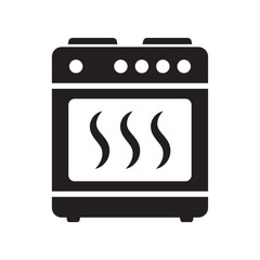 Stove oven icon, vector gas stove. Kitchen cooking appliance. Vector illustration.