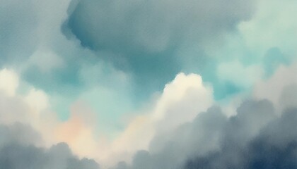 watercolor light blue background watercolor background with clouds