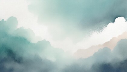 Fototapeta na wymiar watercolor light blue background watercolor background with clouds