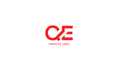 QE Abstract initial monogram letter alphabet logo design
