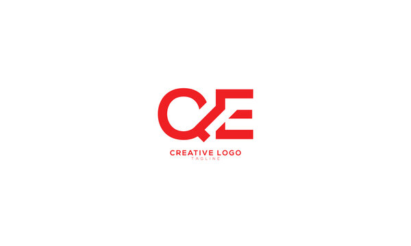 QE Abstract initial monogram letter alphabet logo design
