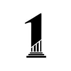 Naklejka premium Number 1 Pillar Law Logo