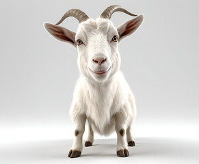 a 3d render of a cute goat against a white background