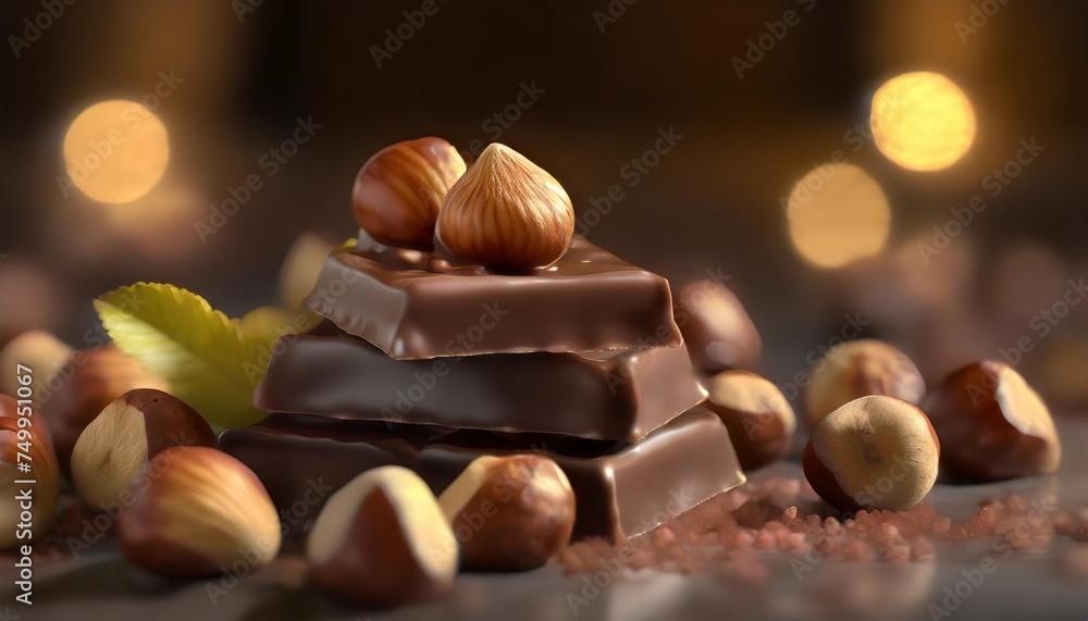 Wall mural chocolate and hazelnuts