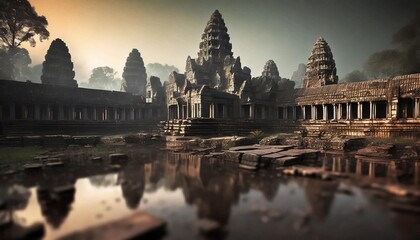 ancient castle angkor thom in cambodia