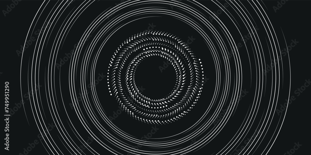 Aufkleber spiral sound wave rhythm line dynamic abstract vector background