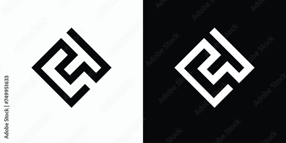 Poster vector logo design for the initials c t with a modern, simple, clean and abstract style.