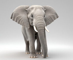 Fototapeta na wymiar a 3d render of a elephant against a white background