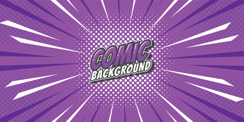 Pop art retro comic rays background. Abstract background with halftone dots design.