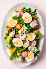 Crispy potato and egg salad.