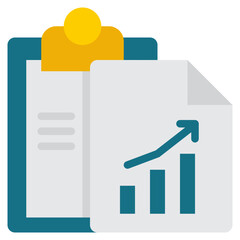 growth graph report clipboard presentation flat style