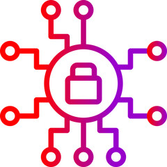 Cyber Security Vector Line Gradient Icon