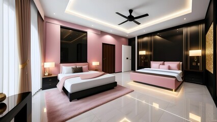 Interior of a marble bed room