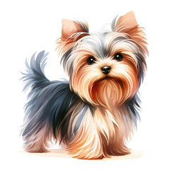 Hand-Painted Yorkshire Terrier Watercolor Art
