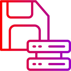 web-hosting-11 Vector Line Gradient Icon