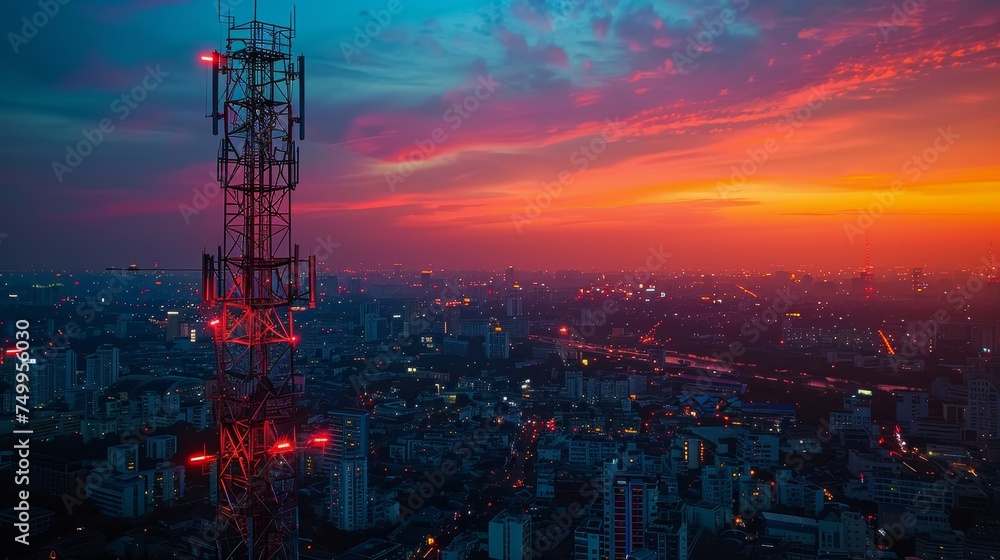 Poster 5g technology for superior telecommunications connectivity emphasize on faster data speeds and effic