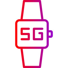 Obraz premium 5G-5 Vector Line Gradient Icon