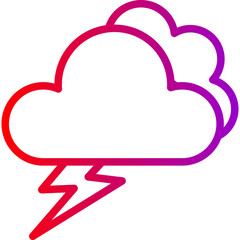 Storm Vector Line Gradient Icon