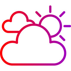 Cloud Vector Line Gradient Icon