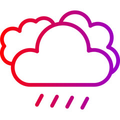 Cloudy Vector Line Gradient Icon