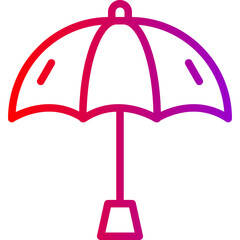 Umbrella Vector Line Gradient Icon