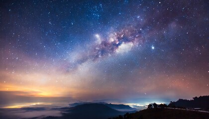 Fototapeta premium Beautiful galaxy, cloud of stars, MIlky Way, glorious night sky, space