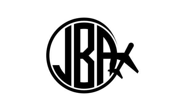 JBA three initial letter circle tour & travel agency logo design vector template. hajj Umrah agency, abstract, wordmark, business, monogram, minimalist, brand, company, flat, tourism agency, tourist