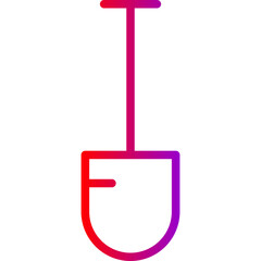 Shovel Vector Line Gradient Icon