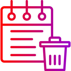 Trash Can Vector Line Gradient Icon