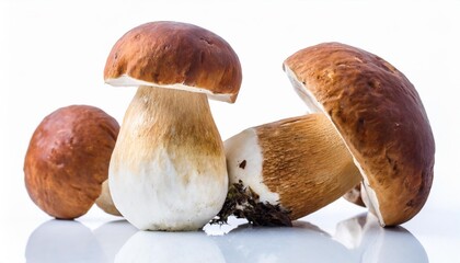 porcini mushroom on white background file contains clipping path