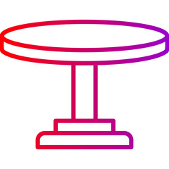 Round Table Vector Line Gradient Icon