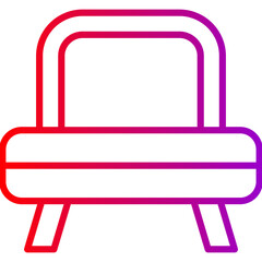 Armchair Vector Line Gradient Icon