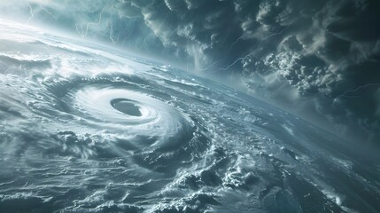 Hyper-Realistic Sci-Fi Hurricane in a Detailed Sky Environment