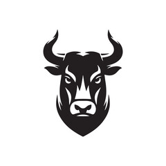Furious Charge: Vector Silhouette of an Angry Bull - Capturing the Power and Intensity of Its Aggression in Striking Form. Vector Bull, Bull Illustration, Angry Bull Vector,
