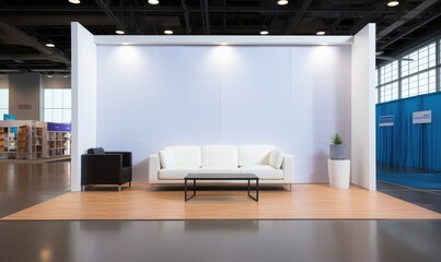 a blank trade show booth backdrop for branding 