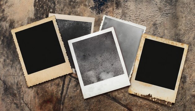 set of photo paper with dusty and grungy texture and surface use for image overlay effect with space for vintage grunge design clipping patch