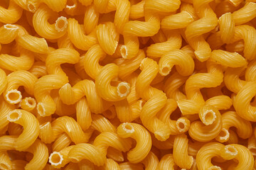 Texture of uncooked cavatappi pasta
