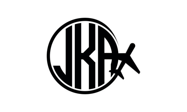 JKA three initial letter circle tour & travel agency logo design vector template. hajj Umrah agency, abstract, wordmark, business, monogram, minimalist, brand, company, flat, tourism agency, tourist