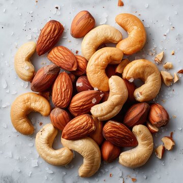 mixed salted nuts including almonds, cashews
