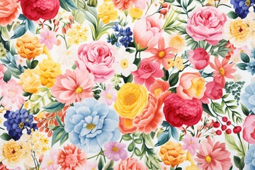 Delicate multicolor watercolor floral background - vibrant and serene artwork for design projects