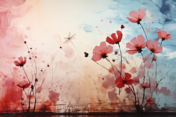 Delicate multicolor watercolor floral background - vibrant and serene artwork for design projects