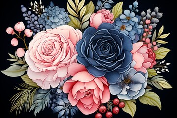 Delicate multicolor watercolor floral background - vibrant and serene artwork for design projects