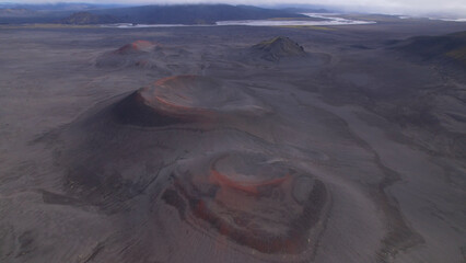 Fjallabak craters in Iceland. Landmannalaugar Black Craters. - obrazy, fototapety, plakaty