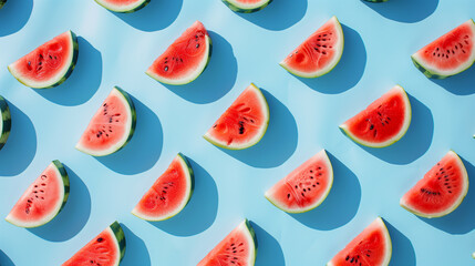 watermelon slices on a blue background