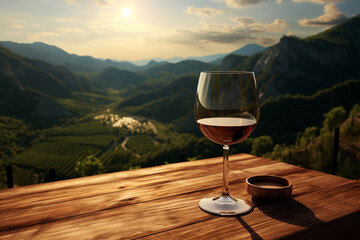 a cup, a glass of wine, a glass of drink on the table - obrazy, fototapety, plakaty