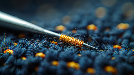 The Art of Sewing: Needle and Thread on Fabric