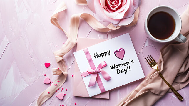 women's day greeting card background,created with Generative AI tecnology.