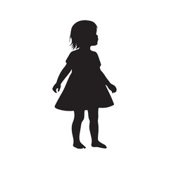 Joyful Innocence: Vector Children Silhouette - Celebrating the Playful Spirit and Innocence of Childhood in Graceful Form. Child Vector, Child Silhouette.