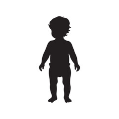 Joyful Innocence: Vector Children Silhouette - Celebrating the Playful Spirit and Innocence of Childhood in Graceful Form. Child Vector, Child Silhouette.