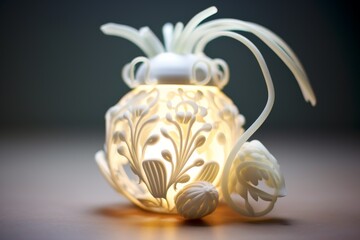 Garlic bulb smart bulbs paper cut soft whites glowing paper cut paper art minimal cute - obrazy, fototapety, plakaty